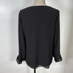 Vince Camuto  Womens Small Blouse Top Black Puffy Sleeves Shirt Lightweight VNeck Photo 6
