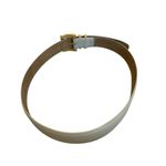 MCM Harken Leather Belt Classic Taupe Neutral Gold Embossed Buckle Size M/L Photo 2