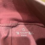 Aerie Offline Bike Shorts 7 High Rise 7 Inch Seamless Ribbed Maroon Medium Photo 2