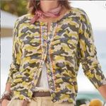 Sundance Womens Embroidered Button Up tangier Camo Sweater Cardigan Photo 1