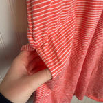 Lands' End  coral striped V-neck tee dress short sleeve size small O36 Photo 1