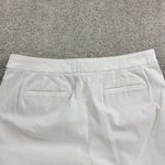 Talbots Womens Cropped Pants 12 White Wide Leg Capri Gold Button Pockets Stretch Photo 6