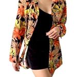 Allison Daley Tropical Floral Button Up Blazer Size 10 Photo 0