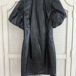 Endless Rose  Faux Leather Mini Dress PU Puff Sleeve Black  Photo 2
