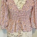 Topshop Womens Blouse Sz 6 Floral Coquette Cottagecore Cottage Prairie Boho Chic Photo 5