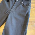 Reformation  Black High Rise Distressed Raw Hem Crop Jagger Jeans 24 Puckered Photo 11