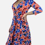 Diane Von Furstenberg  New Julian Two Wrap Dress Giraffe Spots Multi Print Size 8 Photo 0