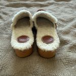 Chloé Joy Suede Shearling Clog Slippers 37 6.5 Tan Fuzzy Slip On Designer Photo 3