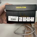 Lulus New Lelanee White Satin Rhinestone Bow Ankle Strap Pumps Size 9 Photo 7