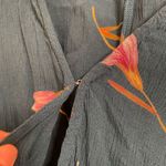 Billabong  Teal Floral Safe Bet Flowy Crossover Semi Cropped Top, Large Photo 3