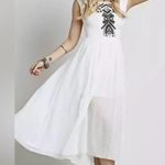 Free People  Toosaloosa Maxi Dress Gauze White Cotton embroidered Size Small S Photo 0