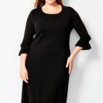 Talbots NWT Plus Size 2X Black Ruffled 3/4 Sleeve Sweater Dress New Photo 1