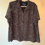 Charter Club  Black button down colorful floral pattern sz 2X Photo 0