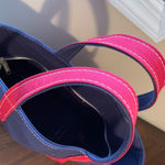 L.L. Bean Boat & Tote Bag Blue Red Canvas 16x12” Removable Stitching‎ Or Patch K Photo 2