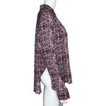 Free People  Shirt Women XS Purple Geometric Print Button Up Blouse Preppy Casual Photo 1