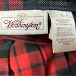 Worthington  Plaid Pleated Skirt Size 6 Vintage Tartan Red Full Length Preppy Photo 2