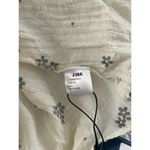 Vintage Floral Embroidered Cotton Midi Dress with Puff Sleeves Cream Black Tan Size undefined Photo 6