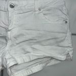 Celebrity Pink  Juniors Size 13 White Denim Low Rise Cuffed Shortie Jean Shorts Photo 6