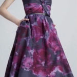 Target Lela Rose x  Dress Purple Floral Watercolor Silk Blend Asymmetrical Sz 12 Photo 0