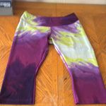 Reebok Purple Light Blue and Yellow capri Leggings Photo 0