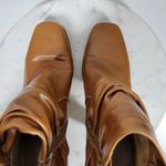 Facade Zena Ankle Boots Womens 10 Brown Leather Gathered Snap Platform Heeled Tan Photo 10