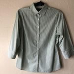 Lands' End Land’s End Wrinkle Free Striped 3/4 Sleeve Dress Shirt Photo 7