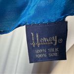 Vtg HONEY Bright Multicolor Floral Silk SIGNED SCARF Japan Preppy Career Spring Blue Photo 2