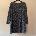 Talbots  Blue Cheetah Print Long Sleeve Knee Length Dress Women's size Large Photo 5