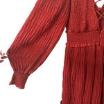 SEA NEW‎ YORK Pasha Pleated Smocked Midi Dress Brick Red Medium Photo 5
