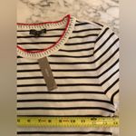 J.Crew NWT Vintage Rib Shrunken Tee Shirt Contrast Stitch Ivory - Green Tape Photo 5