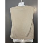 Babaton Aritzia Shirt Womens 1X Beige Muscle Tank Shoulder Pad 100% Cotton Photo 3