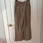 Elegant Tan Women's Pants wide leg plaid sequin stretch waist on 34th medium Photo 3