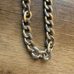 Source Unknown Chunky Curb Link Chain Gold & Silver Tone Necklace Vintage Estate Unisex Choker Photo 5