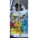 Disney Parks Original Princesses Watercolor White Leather Multicolor Tote Bag Photo 3