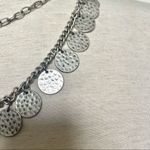 Silver tone multi strand disc statement necklace Photo 3