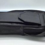 BRAND black leather travel bag w/adjustable strap Photo 7