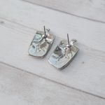 Vintage Stud Earrings Shades of Dark Red, Silver Tone, Clear Gems Red Photo 3