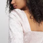 Anthropologie  Pink Velvet Square Neck Long Sleeve Top Medium E37 Photo 2