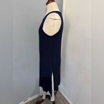 Ya Wei Women Vintage Navy & Cream Layered Sleeveless Relaxed Fit Midi Dress M Blue Size M Photo 4