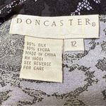 Doncaster Silk Blend Stretch Pencil Skirt Black Purple Floral Size 12 Photo 3