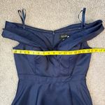 XScape  6334XP Off The Shoulder Organza Gown Navy Blue 8 Petite Photo 7