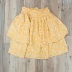 No Boundaries  Floral Ruffled Tiered Mini Skirt Yellow White size XS 1 Photo 0