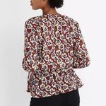 Madewell • NWT Drawstring Ruffle-Hem Top in Viola Floral Photo 1