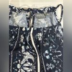 Soho New York & Co Jeans Halter Top Tied Neck Navy Blue Paisley Print Small Photo 3