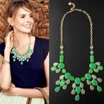 Stella & Dot  Linden Shades of Green Stone Cluster Bib Statement Necklace Photo 1