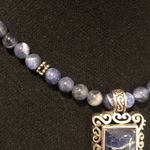 Sodalite Beaded Choker Necklace Lapis Lazuli Sterling Silver Pendant Extension Blue Photo 2