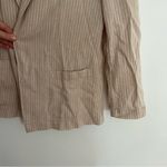 Caslon  Linen Blazer Jacket sz XS Striped Boyfriend Neutral Beige Photo 8