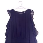 1. State NWT  Black Cold Shoulder Ruffle Sleeve Mini Dress Tiered SZ 0X Modest Photo 1