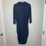 Charming Charlie Navy Blue Cowl Neck Fitted Midi Sweater Dress Size XL Photo 7