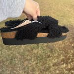 NEW! BIRKENSTOCK Papillio Daytona‎ Shearling Teddy Sandals Black 38 / 7 US Photo 7